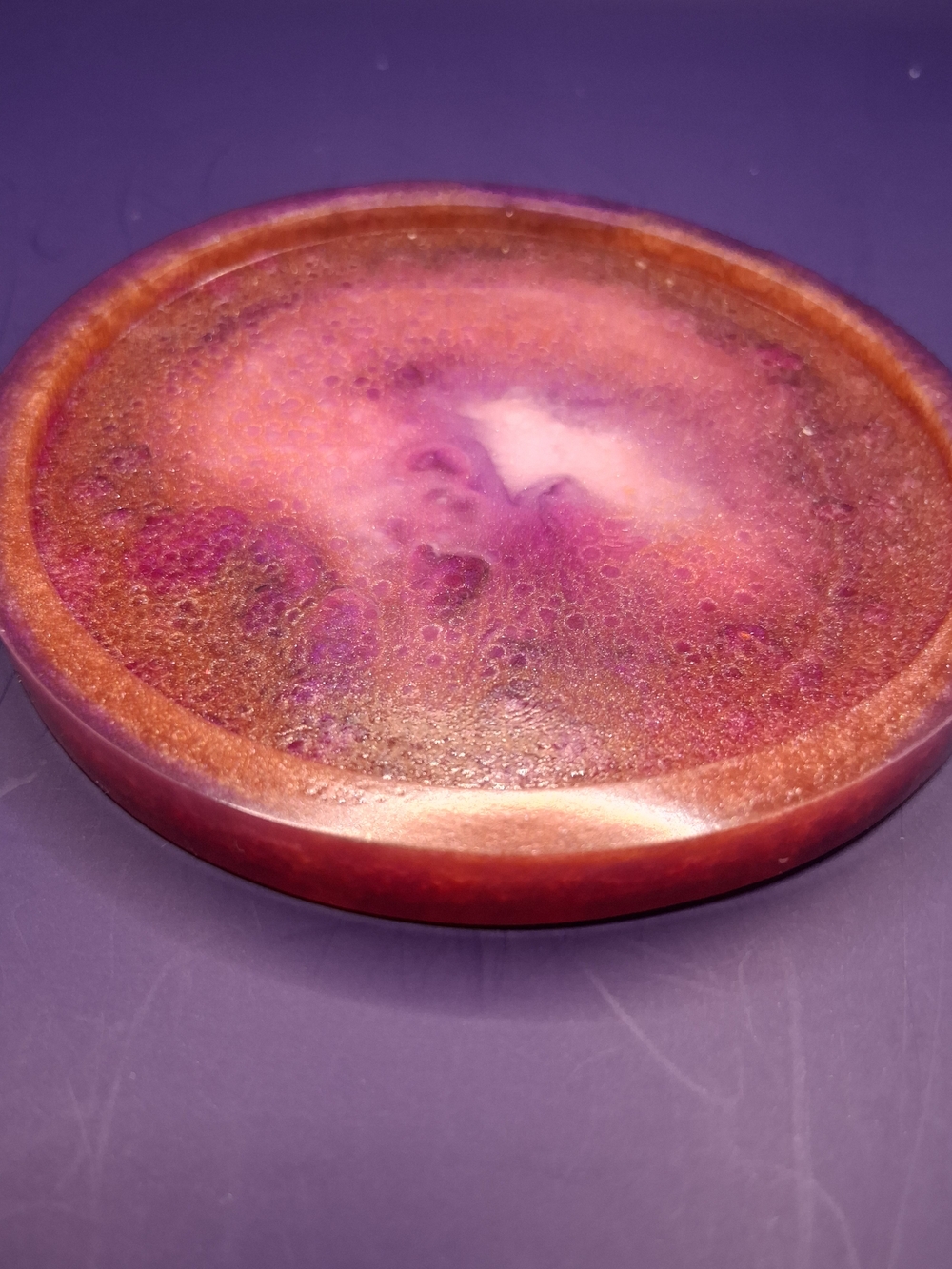 Resin Tray in Purple and Copper Tones